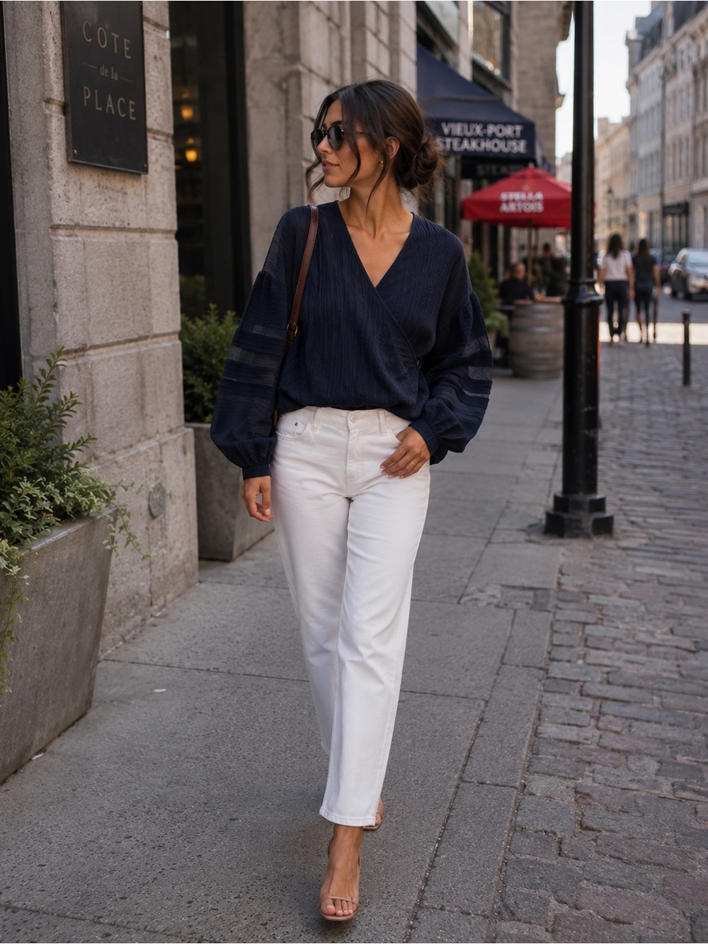 Club Monaco Tuck Sleeve Wrap Blouse | XXS (Fits XS)